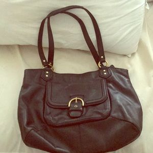 Genuine Black leather lg Coach bag